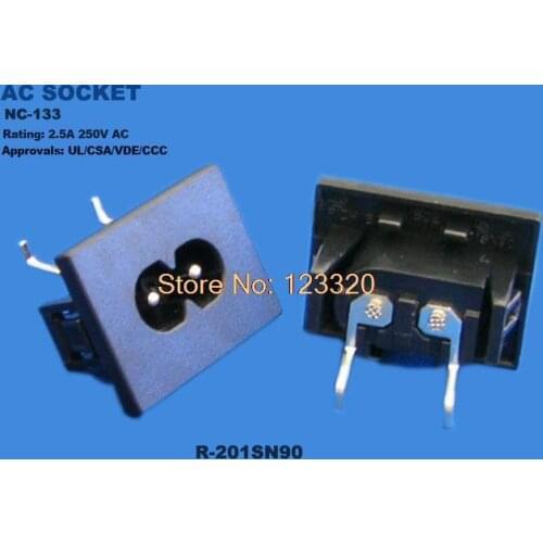 20pcs/lot AC Power Socket , Industrial Socket 2.5A 250V