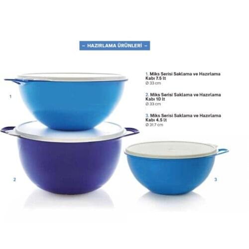 Tupperware Mixing Series Storage and Preparation Vessel (10 L x 7.5 L x 4.5 L)