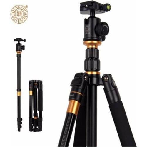 Professional Photographic Portable Tripod QZSD-570 Monopod & Ball Head For Digital SLR DSLR Camera/ Travel Compact Camera Stand