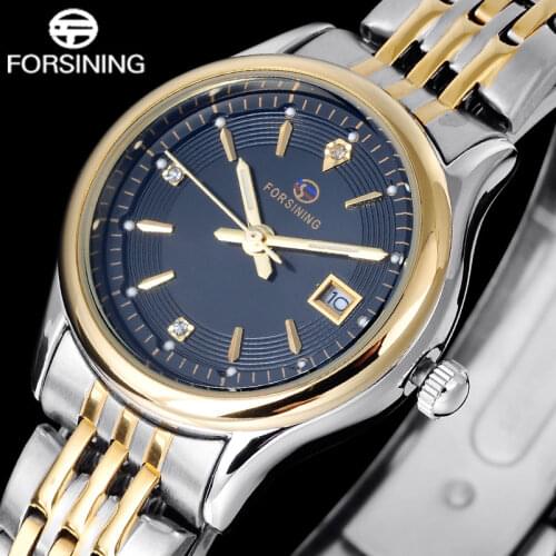 Forsining brand watches womenquartz business fashion casual watch stainless steel women couple wristwatches