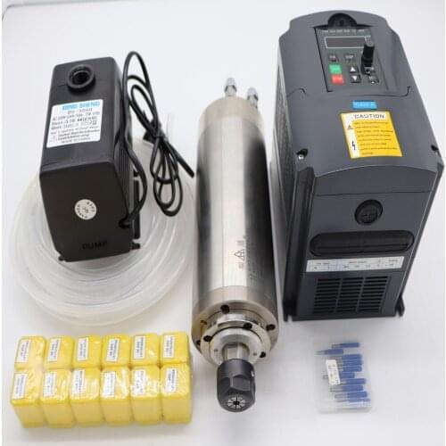 Spindle kit 2.2KW water cooling spindle+2.2KW inverter+ER20 collets+water pump +water pipe +cnc engraving bits