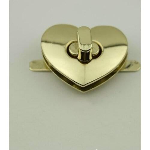 Metal Heart Shape Clasp Turn Lock Twist Lock for DIY Handbag Bag Purse Hardware