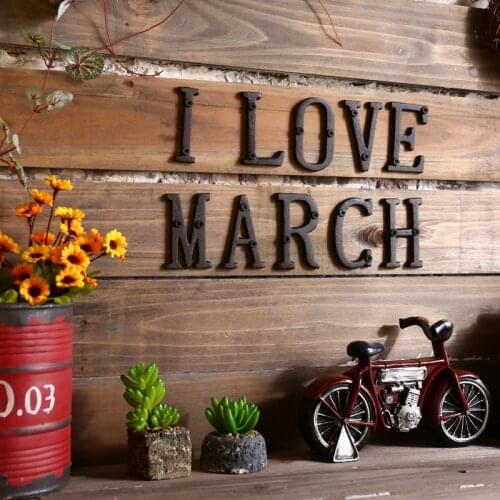 Metal Letters Numbers Cast Iron Decoration House Sign Doorplate DIY Cafe Wall WXV Sale