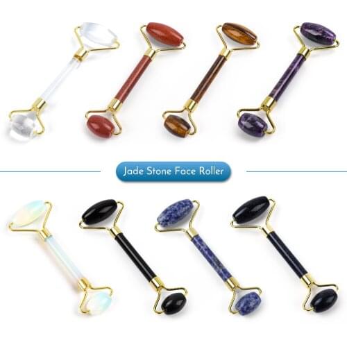 Jade Stone Face Roller Massager Facial Slim Lifting Tool Natural Amethyst Jade Roller Stone Wrinkle Remove Skin Beauty Care Tool