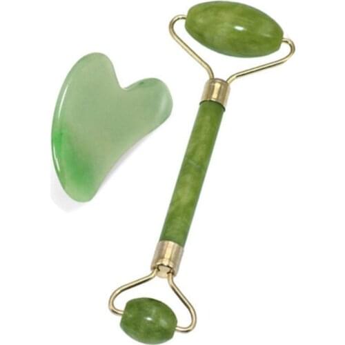 Jade Roller Massager for Face Roller Gua Sha Jade Stone Face Massager Thin Face Lift Anti Wrinkle Facial Beauty Skin Care Tools