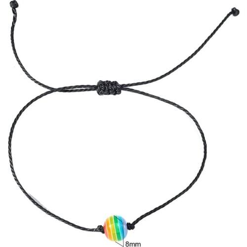 Nepal Rainbow Lesbians Gays Bisexuals Transgender Bracelets for Women Girls Pride Hand Rope 36 Pieces in One