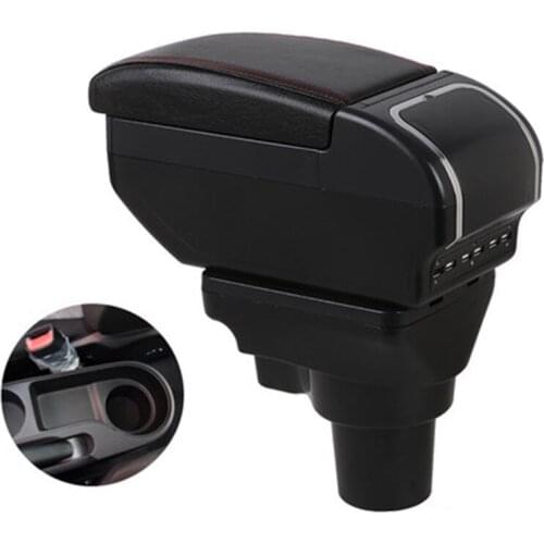 Armrest For KIA Rio 4 2017-2018 Rotatable Center Centre Console Storage box USB Charging ashtray cup holder car-styling modifica