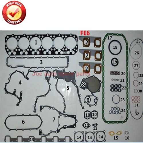 FE6 FE6B FE6BT FE6BTA FE6B-T FE6B-TA 24V Engine Full gasket set kit for NISSAN UD