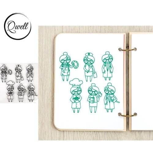 QWELL Clear Silicone Stamps Painter Doctor Nurse Cook Tutor Suits For DIY Scrapbooking Craft Decoration Album Card 2020 New
