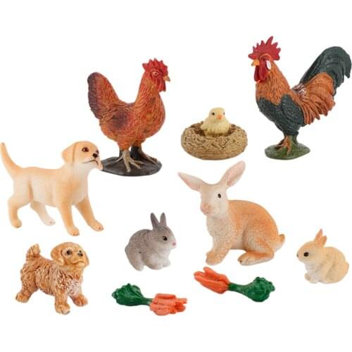PVC Exquisite Realistic Animals Model Toys Animals Figures Miniature Sand Table Poultry Micro Landscape Scenes Supplies Playset