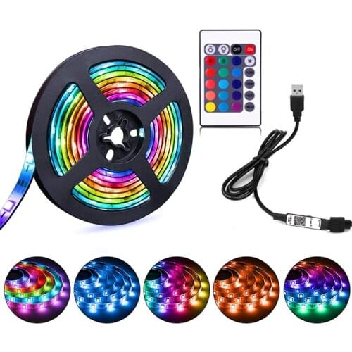 5V WS2812B USB LED Strip light 5050 RGB Dream Color Ambient TV Kit for Desktop PC Screen Background lighting 1M 2M 3M 4M 5M