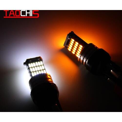 T20 LED W21W W21/5W Bulbs 12V 7440 7443 45SMD 4014 Auto Turn Signal Reverse Light Car Lamps White Red Yellow