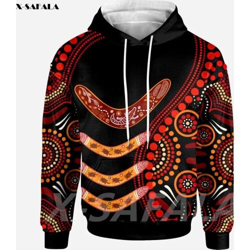 Naidoc Aboriginal Boomerangs With Dot Painting 3D Printed Hoodie Man Female Zipper Pullover Sweatshirt Hooded Jersey Tracksuits