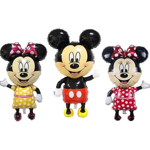 110cm Giant Mickey Minnie Balloon Cartoon Foil Birthday Party Balloon Kids Birthday Party Decorations Classic Toys Gift