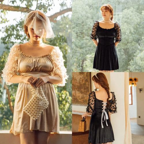 XXL-5XL Long-Sleeved Three-Dimensional Butterfly Tailoring Embellished Large-Size Belly-Covering High-Waist Boxer-Style Swimsuit