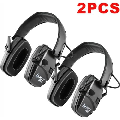 2PCS Anti-Noise Impact Ear Protector Electronic Shooting Earmuff Hunting Noise Reducer Hearing Protection Headset Howard