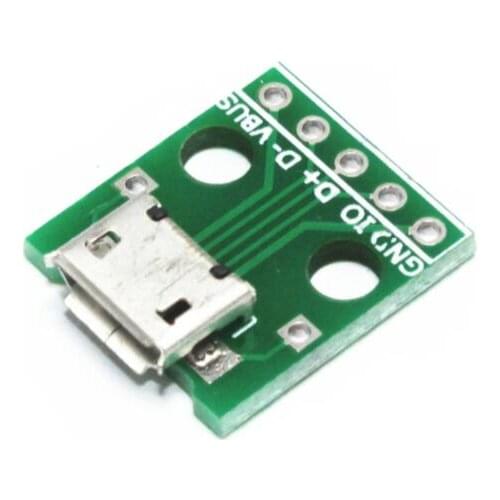20pcs MICRO USB to DIP / Female Type B / Mike 5p / SMD to DIP / Adapter Board / Welded / Female