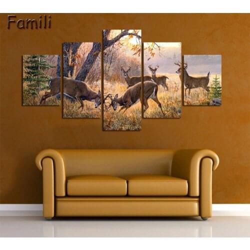 5Pcs/set Landscape Canvas Prints Classical Oil Painting Picture Printed On Canvas Unframed Modern Abstract Wall Painting
