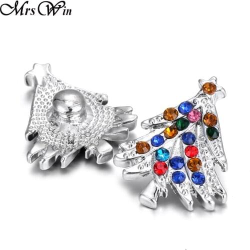 6Pcs/lot New Christmas 18mm Snap Buttons Jewelry Accessory Charm Christmas Tree Snowflakes Snap Jewelry for Bracelet