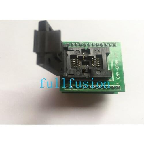 QFN8 TO DIP Programming Adapter DFN8 1.27mm Pitch IC body size 8x6mm IC Test and Burn in Socket with 2 Ground Pins