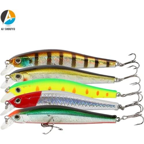 AI-SHOUYU Magnetic Fishing Lure Hard Bait 90mm 9g Minnow Wobblers Bass Artificial Baits Pike Carp Lures Swimbait with 2 Hooks
