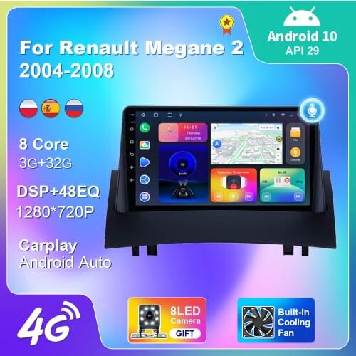 Car Radio For Renault Megane 2 2004-2008 Multimedia Player GPS Navigation Auto Head Unit With 4G Camera Video Recorder NO Tools