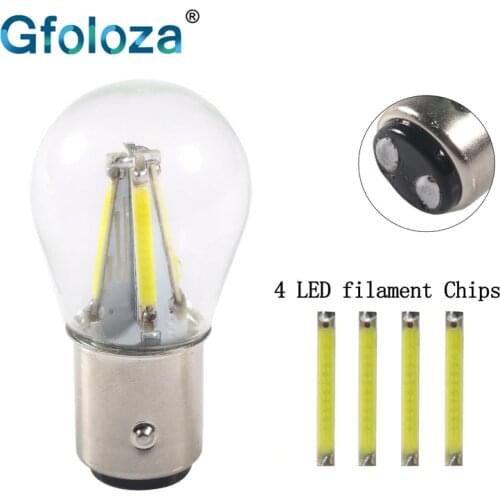 Gfoloza 1Pcs 1157 BAY15D P21/5W LED Filament Bulbs For Car LED Brake Lights Automobile Parking Lamp Red Yellow White 6000K 12V