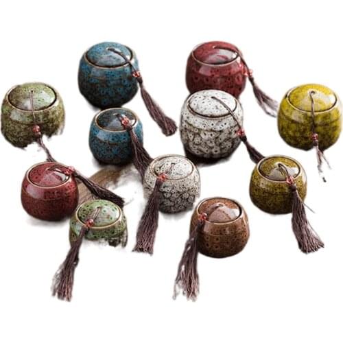 Ceramic Tea Caddy Travel Portable Small Tea Pot Jar Tea Box Sealed Storage Jar Teaware Home Decor Gift for Friend