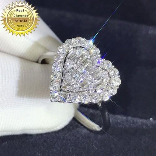 18k gold ring Natural Real 0.5ct Diamond Ring Engagement&Wedding Jewellery have certificate 0031