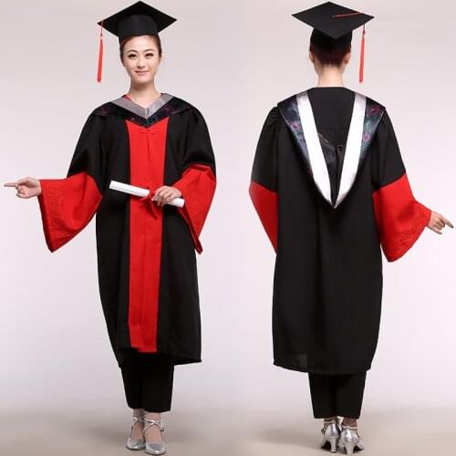 Masters Degree Gown Bachelor Costume and Cap University Graduates Clothing Academic Gown College Graduation Clothing & Apparel