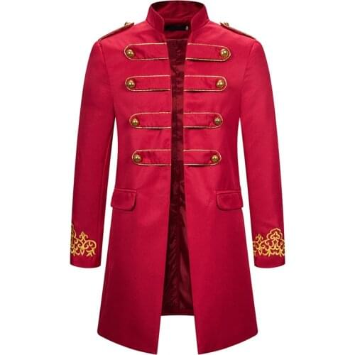 Red Embroidery Blazer Men 2021 Brand Baroque Style Costume Homme Party Prom Suit Blazer Jacket Men Stage Singer Blazer Masculino