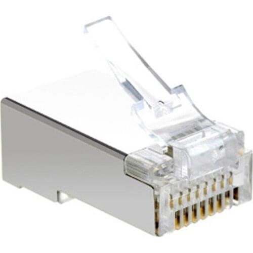 Crystal Copper Shield RJ45 8P8C Network Cable Head Connector Converter CAT5 crystal head connectors 50pcs