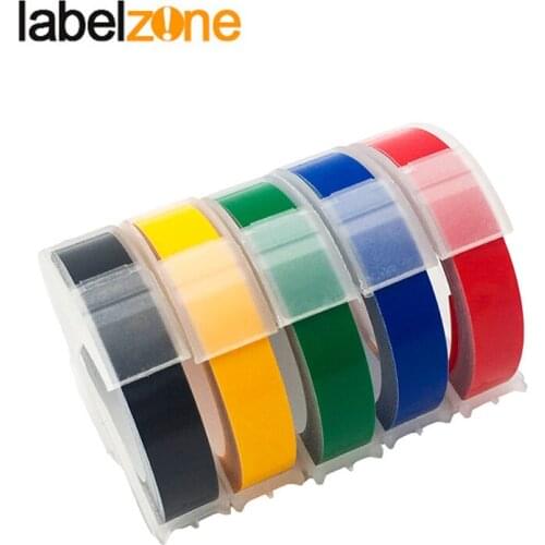 Multicolor Dymo 3D Embossing Label Tape Compatible Dymo 1610 Manual Label Printers for Motex E101 Label Makers 9mm*3m Ribbon
