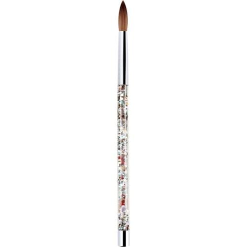 Newly Nail Art Brush Acrylic UV Gel Glitter Painting Brushes Crystal Handle Nylon Hair Carving Flower Pens For Nail Art