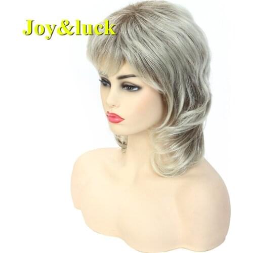 Joy&luck Natural Wave Wig Synthetic Blonde Mixed Brown Color Wig Daily Wig for Women