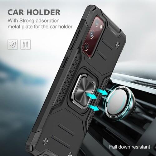Shockproof Phone Case For Samsung Galxy S21 Plus S20 FE Ultra S10E S9 Magnetic Ring Back Cover For Samsung Note 10 Lite 20 Ultra