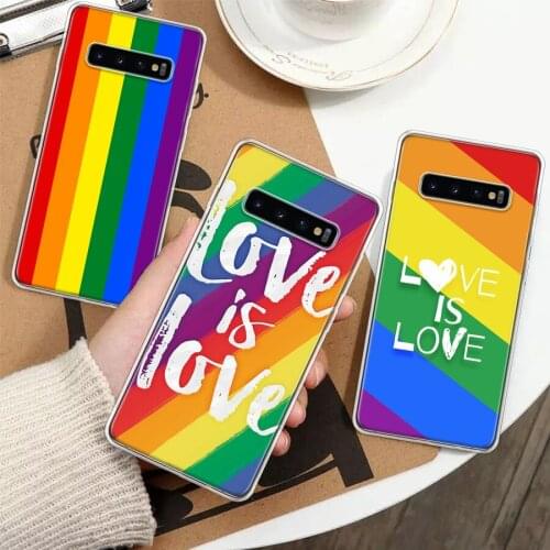 Love Is Love LGBT Rainbow Silicon Phone Case For Samsung Galaxy A51 A71 A70 A50 A40 A30 A20E A10S A01 A21 A6 A7 A8 A9 Plus + Cov