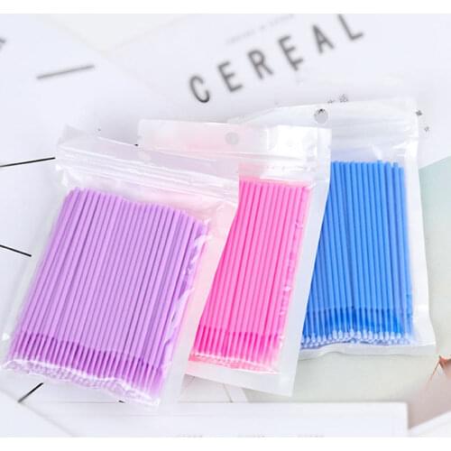 100Pcs/bag Disposable MicroBrush Eyelashes Extension Individual Lash Removing Swab Micro Brush For Eyelash Extension Tools