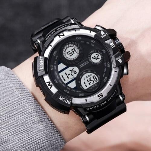 SYNOKE military watch waterproof sports watches mens LED digital watch top brand luxury clock camping diving relogio masculino