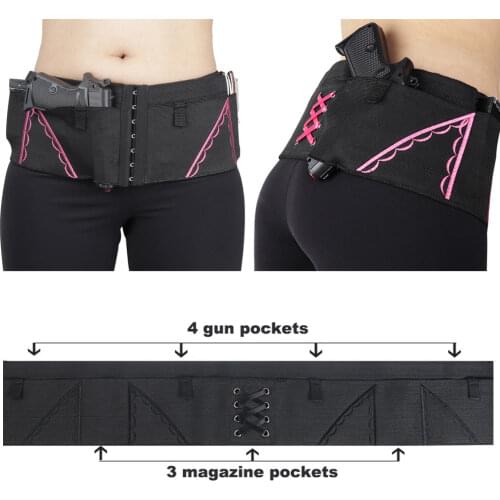 Tactical Belly Pistol Holster Waist Concealed Carry Gun Holster Magazine Pouch Belt Shooting Defense Invisible Waistband Holster