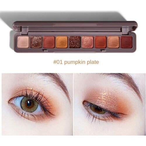 Pull shake tone with nine-color fingertip flash powder keyboard eye shadow pearl matte waterproof long-lasting stereo