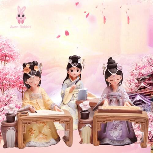 Retro Quiet Cute Girl Model Anime Figure Action Girl Room Decorations Desktop Ornaments Model Retro Girl Gift KidsToy Figures