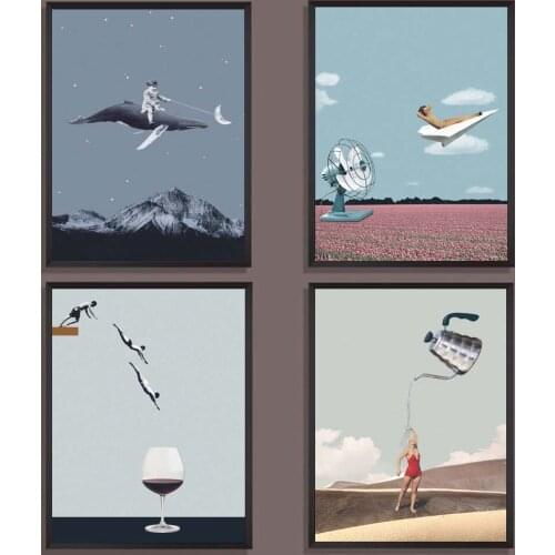 Creative Illustration Wall Art Poster Abstract Posters and Prints Modern Canvas Painting Wall Picture For Living Room Home Decor