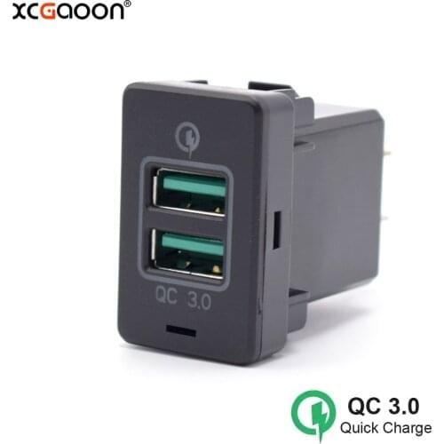 XCGaoon QC3.0 Quickcharge Special 2 USB Interface Socket Car Charger Adapter Plug & Play Cable For HONDA, Input DC 12V-24V