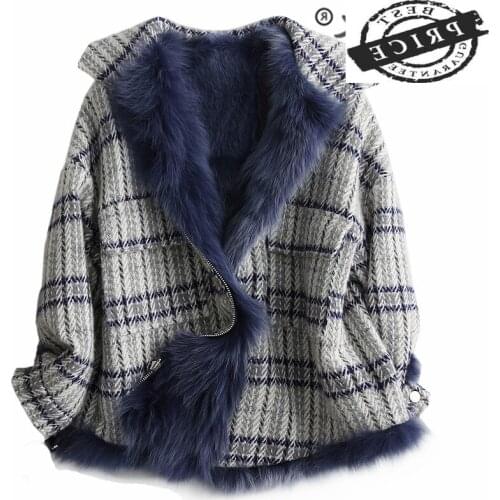 Winter Real Fur Coat Women Clothes 2021 Korean Warm Wool Jacket Fashion Ladies Real Fox Fur Liner Jacket Hiver TLOOR0220
