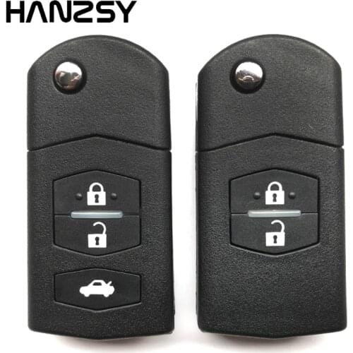 10pcs 2/3 Buttons Car Remote Key Fob for MAZDA 2 3 5 6 RX8 MX5 Replacement Folding Flip key Case shell with Uncut Blade