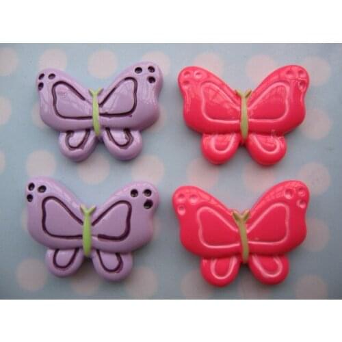10pcs/lot DIY resin cabochons accessories about 25mm kawaii flat back resin cartoon butterfly