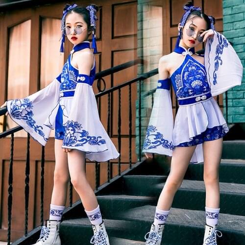 2021 Girls' Jazz Dance Clothing Chinese Style Catwalk Performance Stage Costume Hip Hop Kids Wear Rave Festival Outfit DNV14691