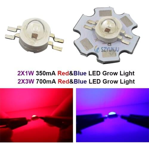 2X3W 700mA 2X1W 350mA Double Color LED Red and Blue 660nm and 445nm LED Grow Light light-emitting diode
