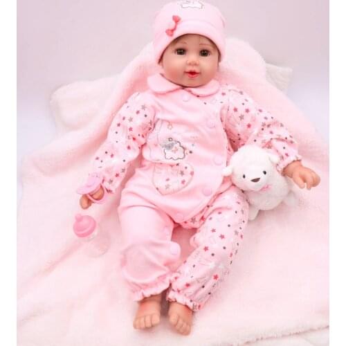 50.5cm Wear a hat Silicone Reborn Baby Doll with cute goat doll for Girls Baby Alive Soft Toys for Bouquets Doll Bebe Reborn Toy